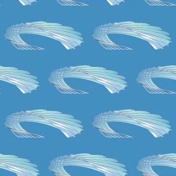Abstract geometric fantasy pattern turquoise blue white Stock Illustration