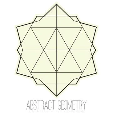 Abstract geometric figure with rhombus, triangle and polygon Stock Illustration