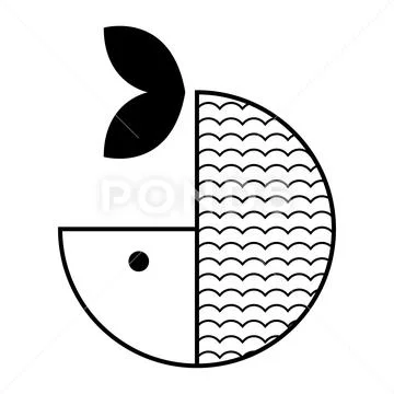 Geometric Line Fish Lover Logo Icon Template - Stock