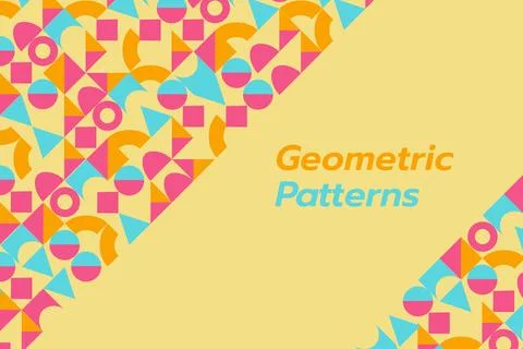 Abstract Geometric Flat Background circle triangle and square shape 스톡 일러스트