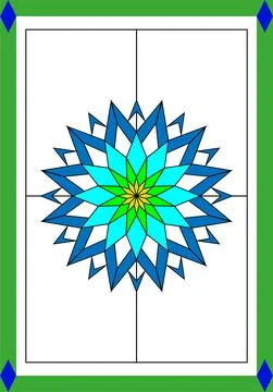 Abstract geometric floral pattern in a rectangular frame Stock Illustration