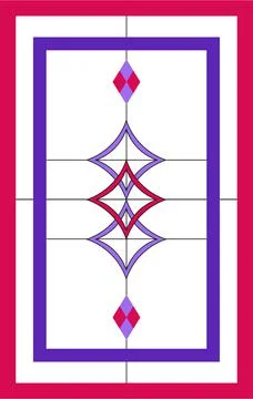 Abstract geometric floral pattern in a rectangular frame Stock Illustration