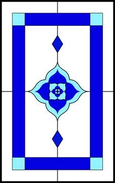 Abstract geometric floral pattern in a rectangular frame Stock Illustration