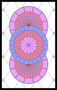 Abstract geometric floral pattern in a rectangular frame Stockillustratie