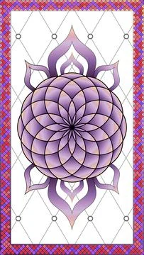 Abstract geometric floral pattern in a rectangular frame 스톡 일러스트