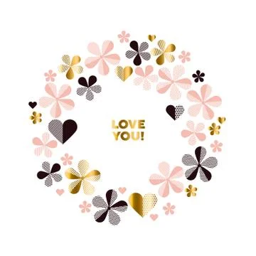 Abstract geometric floral pattern for surface design. Spring blossom flowers  Illustrazione stock