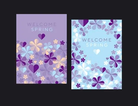 Abstract geometric floral pattern for surface design. Spring blossom flowers  Stock Illustration