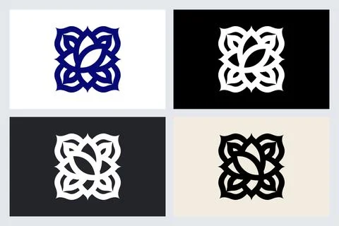 Abstract Geometric Flower Logo Icon Set (1) Stock Illustration