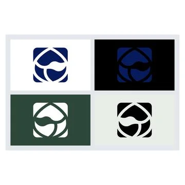 Abstract Geometric Flower Logo Icon Set Stock Illustration