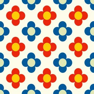 Abstract geometric flower pattern white background - Fabric collections Stock Illustration