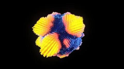 Abstract geometric flower-like structure with extruded triangular elements. 스톡 일러스트