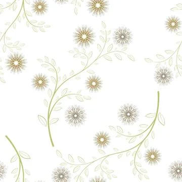 Abstract geometric flowers seamless pattern. Floral background. Stock Illustration