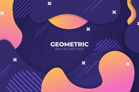 Abstract Geometric Fluid Blue and Orange Modern Background with Diagonal Line Stock Illustration
