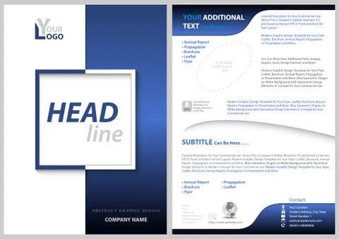 Abstract Geometric Flyer Template with Divided Square Stock Illustration