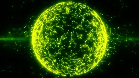 Abstract geometric flying lines and triangles. Colorful digital Sphere. Smooth Stock Footage 133014962