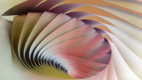 An abstract, geometric form curving centrally Video stock 140935802