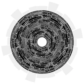 Abstract geometric form of technology of black color Stock Illustration