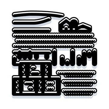 Abstract geometric forms creating a black and white pattern Stock Illustration