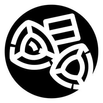 Abstract geometric forms creating a dynamic black and white icon Stock Illustration
