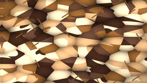 Abstract Geometric Forms in Warm Brown Cream Palette with Repeating Symmetry Stock-Footage 327946114