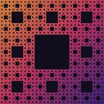 Abstract geometric fractal pattern with nested squares and gradient backgroun Stock Illustration