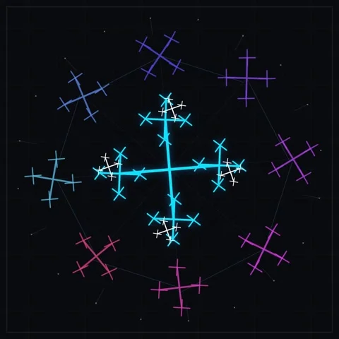 Abstract Geometric Fractal Snowflake Pattern Animation Stock Footage 346282544