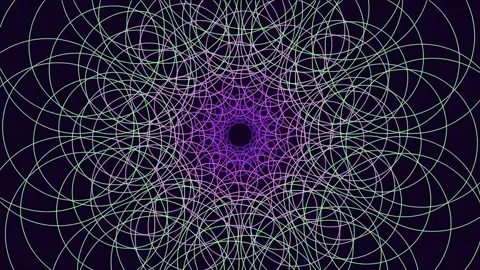 Abstract Geometric Fractal Spiral Lines Pattern Background Animation Stock Footage 340377953