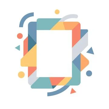 Abstract geometric frame with colorful border vector illustration for summer Illustrazione stock