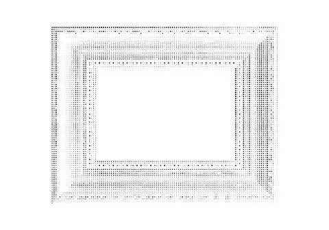 Abstract geometric frame with dotted halftone pattern for modern design lay.. Illustrazione stock