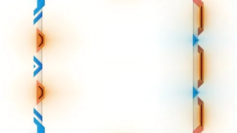 Abstract Geometric Frame with Orange and Blue Elements Stock Footage 284390801