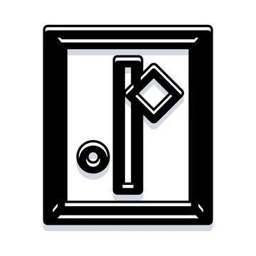 Abstract geometric frame with square and circle Stock Illustration