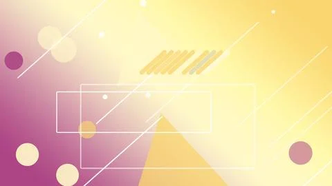 Abstract geometric frames over a neon yellow-to-purple gradient with floati.. Ilustração Stock