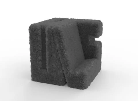 Abstract geometric fur shape based on cube 3d illustration Stock Illustration