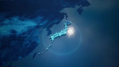 Abstract  geometric futuristic concept 3d Map of Japan with borders as 스톡 동영상 207664882