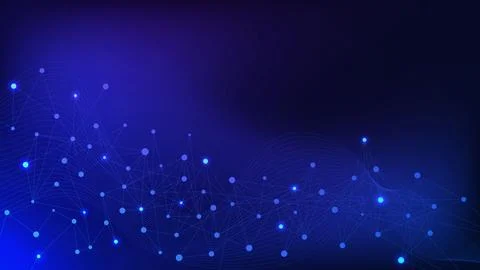 Abstract geometric with global network connection and big data visualization Illustrazione stock