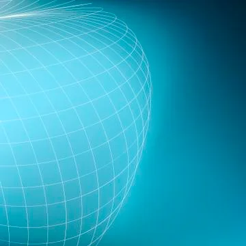 Abstract geometric globe background. Curves diverging fine lines in perspective Stock Illustration
