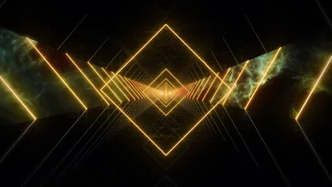 Abstract Geometric Glowing Arch with Cosmic Galaxy Seamless VJ Stock Footage 339827700