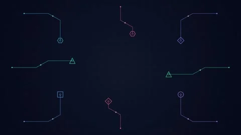Abstract geometric glowing dots overlay on dark blue background Stock Footage 344248632
