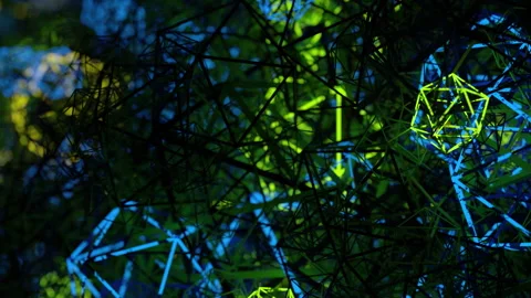 Abstract geometric glowing shapes Stock Footage 289475848