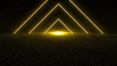 Abstract Geometric Glowing Triangle Tunnel Video Animated Background Stock Footage 335679777