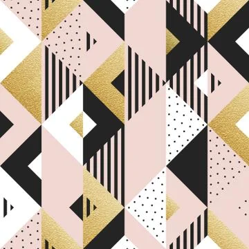 Abstract geometric gold pattern background of square and triangle elements fo Stock Illustration