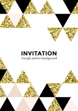 Abstract geometric gold pattern background for invitation card design templat Stock Illustration
