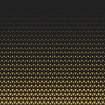 Abstract geometric gold triangle halftone retro vintage seamless pattern. Vec Stock Illustration