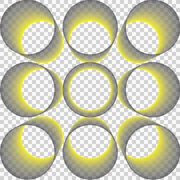 Abstract Geometric Golden Circular Pattern - PNG Graphic Illustrazione stock
