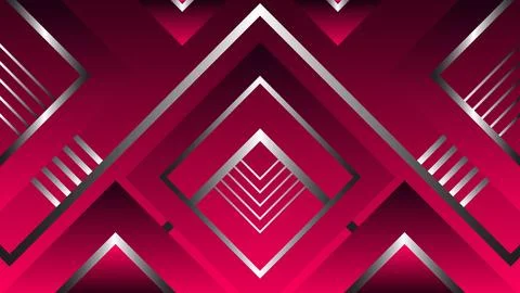 Abstract Geometric Gradient Background with Metallic Accents in Vibrant Red Stock Illustration