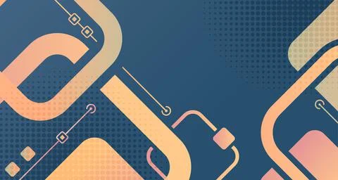 Abstract geometric gradient colors with halftone artwork template. Stock Illustration