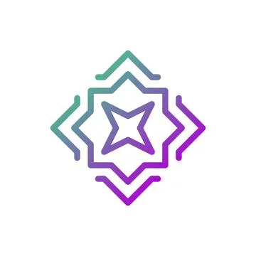 Abstract Geometric Gradient Shape With Star Center 스톡 일러스트