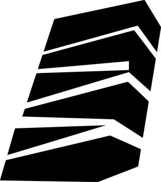 Abstract Geometric Graphic Design Featuring Stacked Black Trapezoid Shapes Stock Illustration