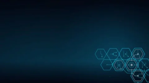 Abstract geometric graphic featuring a cluster of interconnected blue hexag.. Stock Footage 346002196