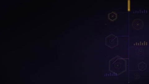 Abstract geometric graphic featuring glowing hexagonal data nodes connected.. Stock Footage 346002223